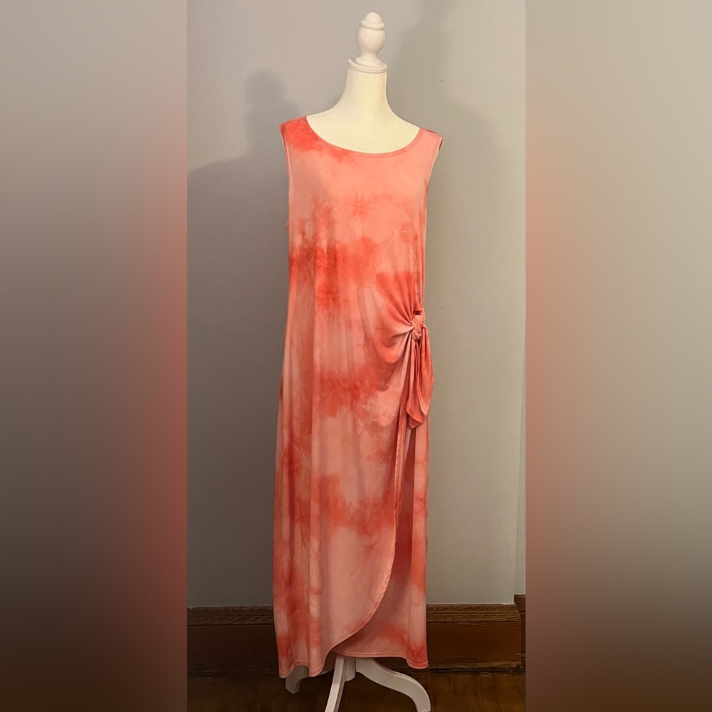 Robbie Bee Pink Tie-Dye Midi Dress
